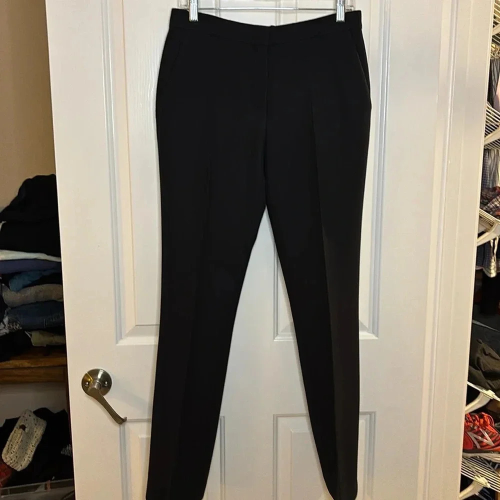 EUC DIOR womens black wool and silk regular fit pant size US 4 or FR36